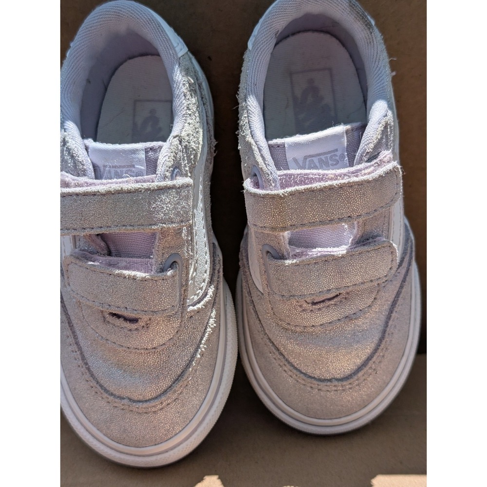 Size 7c - Vans Brooklyn Ls V Toddler 4.0 Evening Haze Purple Foil Suede